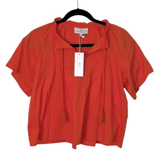 Never A Wallflower High Neck Top Fire Orange with tassels women’s size XS NWT - Picture 1 of 4